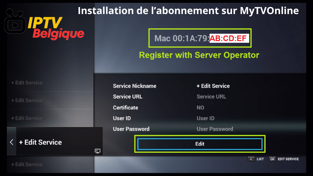 Installation d'IPTV sur MyTVOnline
